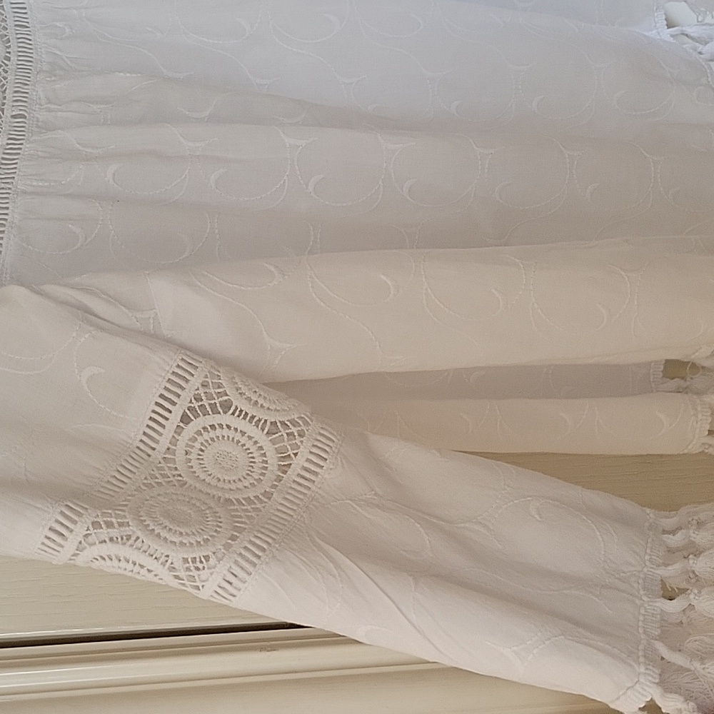Westport White Crochet-Trim Peasant Top - Picture 6 of 12